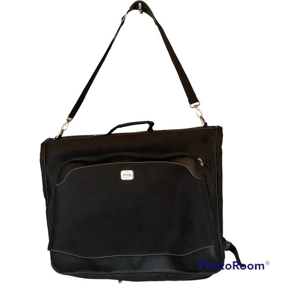 Jeep Bags Jeep Garment Bag Suit Dress Luggage Black Nylon Leather